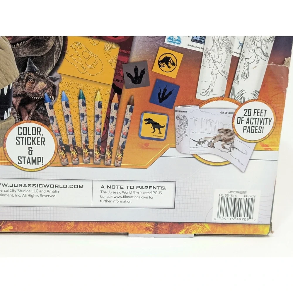Dinosaur Jurassic World Kids Create N' Carry Creativity Set With Carry Case New